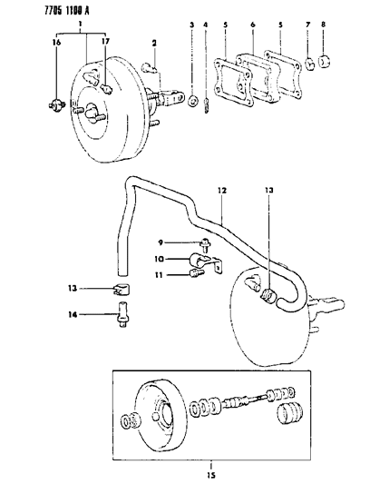 1988 Dodge Raider Booster, Power Brake Diagram