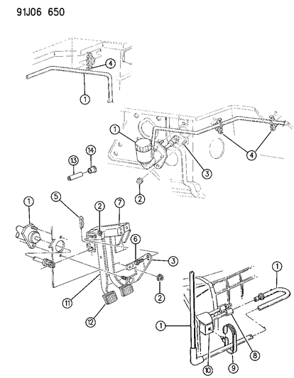 1993 Jeep Cherokee Clutch Pedal Diagram 1