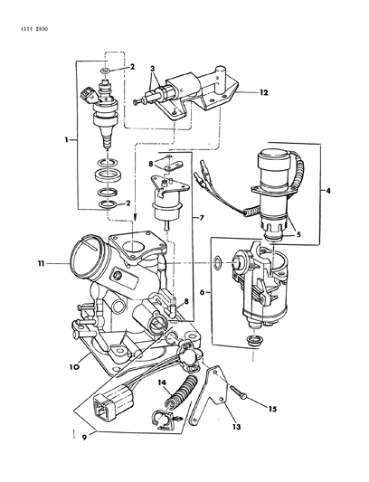 1984 Chrysler Town & Country Throttle Body Injector Diagram