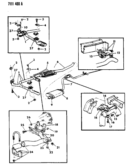 1987 Chrysler Fifth Avenue Exhaust System Diagram