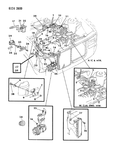 1986 Dodge Caravan Plumbing - A/C & Heater Diagram 2