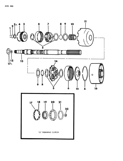 1984 Chrysler New Yorker Gear Train & Output Shaft Diagram