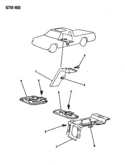 1993 Dodge Ram 50 Luggage Box Diagram