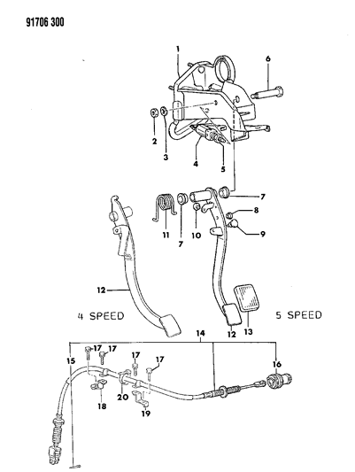 1991 Dodge Colt Clutch Pedal Diagram 1