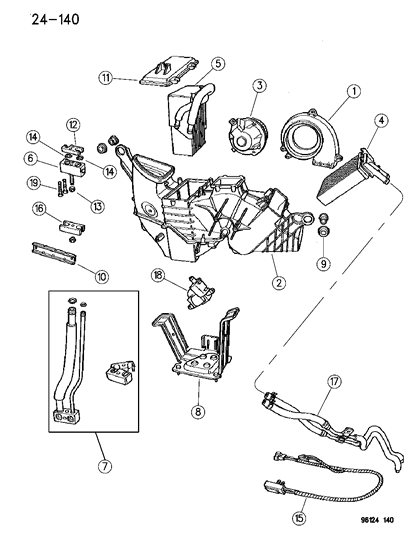 1996 Chrysler Town & Country Heater & A/C Unit Diagram 2