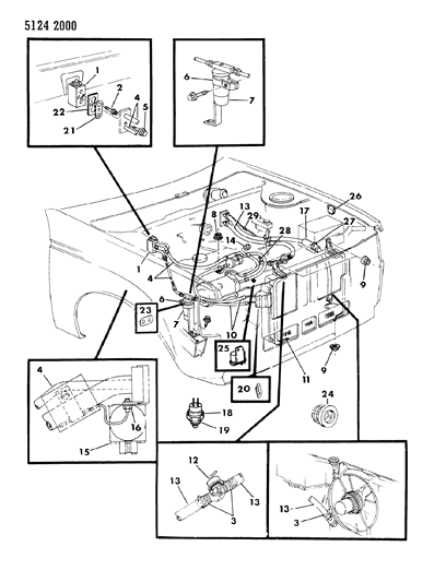 1985 Dodge Charger Plumbing - A/C & Heater Diagram