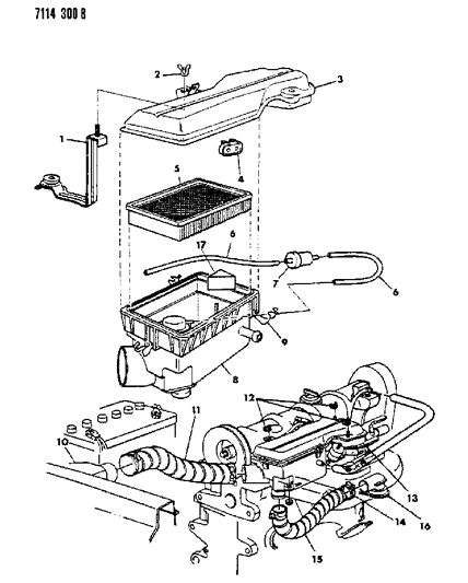 1987 Dodge Charger Air Cleaner Diagram 1