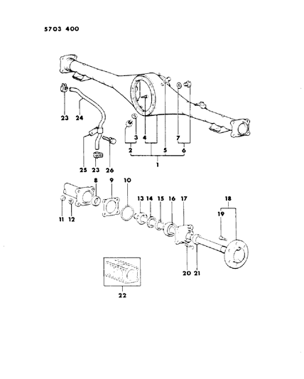 1986 Dodge Ram 50 Axle, Rear Housing And Shaft Diagram