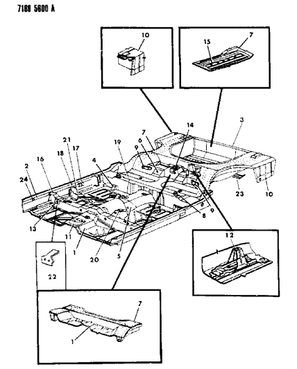 1987 Chrysler LeBaron Floor Pan Diagram