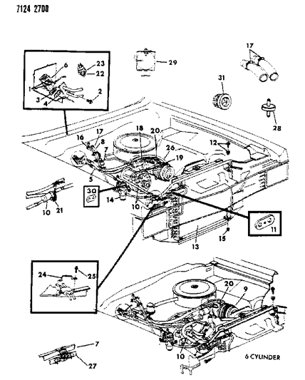 1987 Dodge Diplomat Plumbing - A/C & Heater Diagram