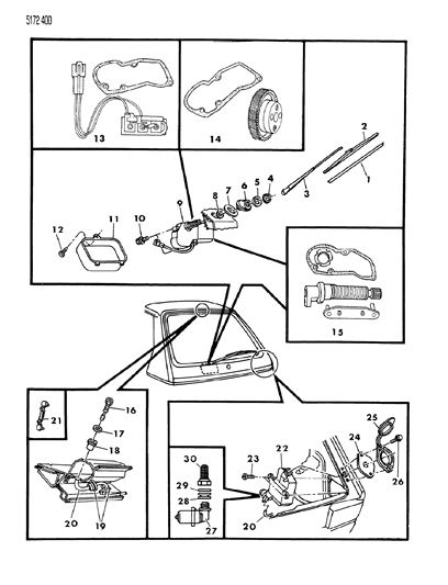1985 Dodge Charger Liftgate Wiper & Washer System Diagram