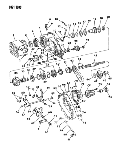 1989 Dodge Dakota Case, Transfer & Related Parts Diagram