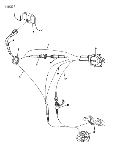 1985 Chrysler Town & Country Speed Control Cables Diagram