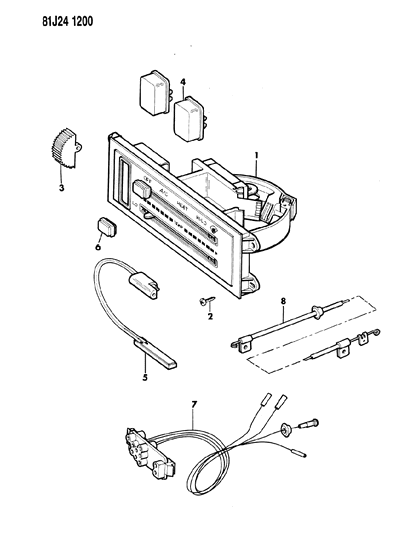 1986 Jeep J10 Controls, Heater And Air Conditioning Diagram