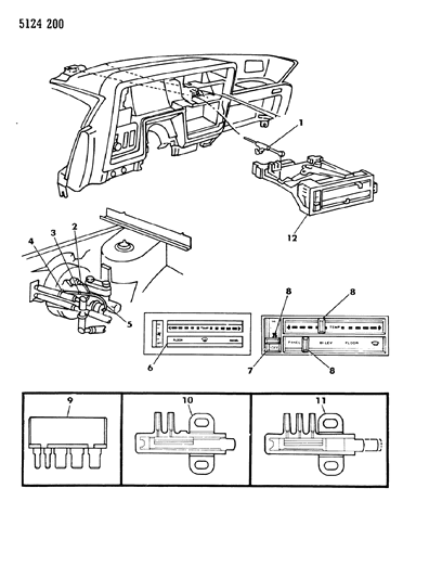 1985 Chrysler Laser Controls, Heater Diagram