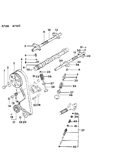 1986 Dodge Ram 50 Rocker Arms Diagram for MD072116