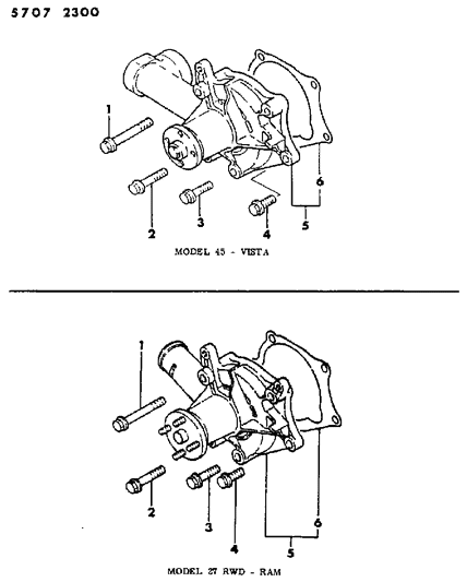 1986 Chrysler Conquest Water Pump Diagram 1