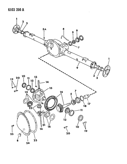 1986 Dodge Diplomat Axle, Rear, With Differential And Carrier Diagram 2