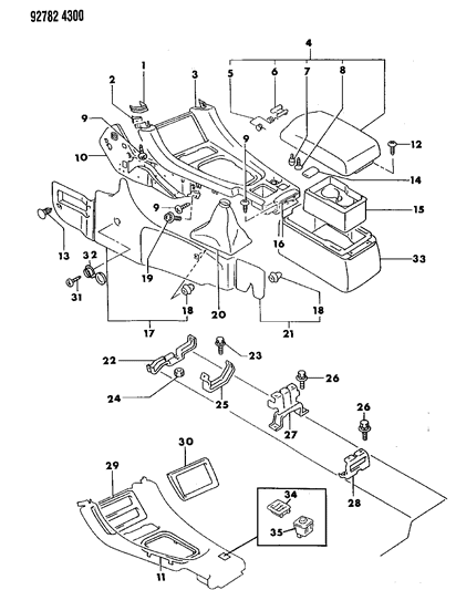 1993 Dodge Stealth Cover-GEARSHIFT Lever Diagram for MB958413