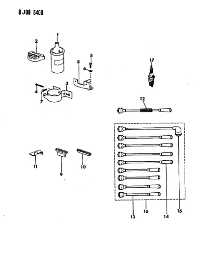 1988 Jeep J20 Coil - Sparkplugs - Wires Diagram 4