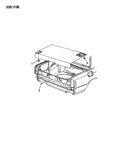 1989 Dodge Aries Bumpers & Plugs Deck Lid Diagram