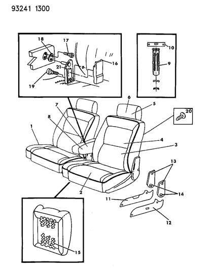 1993 Dodge Dynasty Front Seat Diagram 3