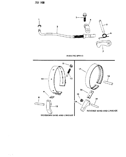 1987 Chrysler Town & Country Bands, Reverse & Kickdown With Parking Sprag Diagram