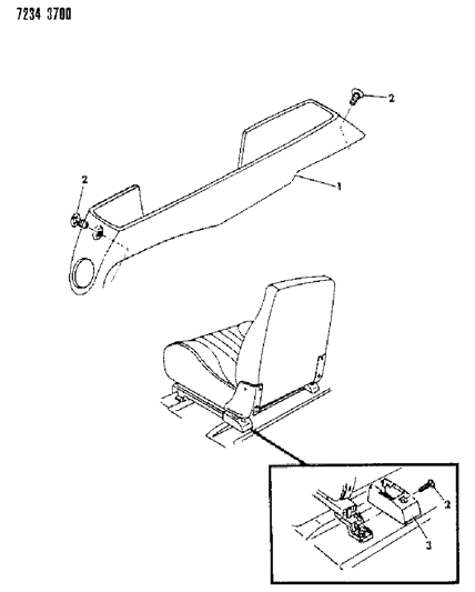 1987 Chrysler Town & Country Covers - Manual Seat Adjuster Diagram