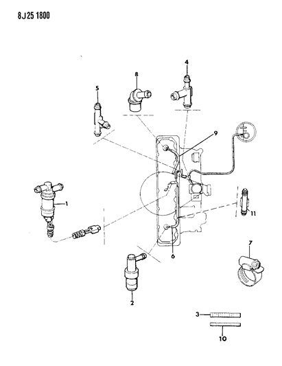1990 Jeep Wrangler Connector-W/.080" RESTRICTOR Diagram for 53005460