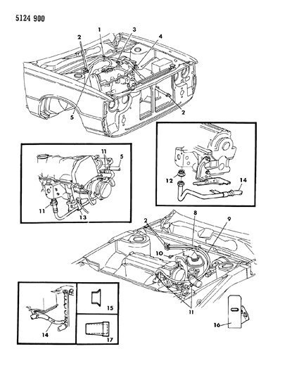 1985 Chrysler Laser Plumbing - Heater Diagram 2
