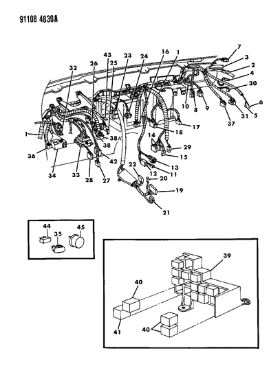 1991 Chrysler LeBaron Wiring - Instrument Panel Diagram
