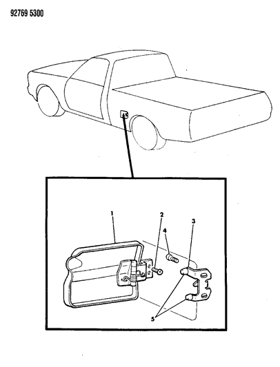 1993 Dodge Ram 50 Fuel Filler Door Diagram
