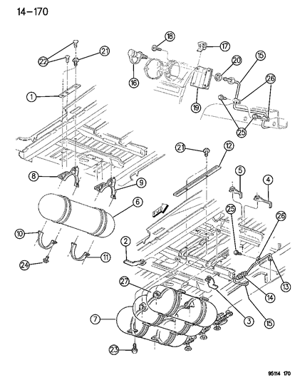 1995 Chrysler Town & Country Fuel Cylinder Mounting Diagram
