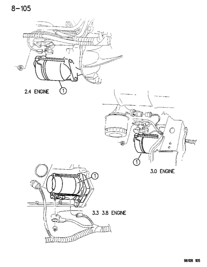 1996 Chrysler Town & Country Starter - Engine Starter Motor Diagram