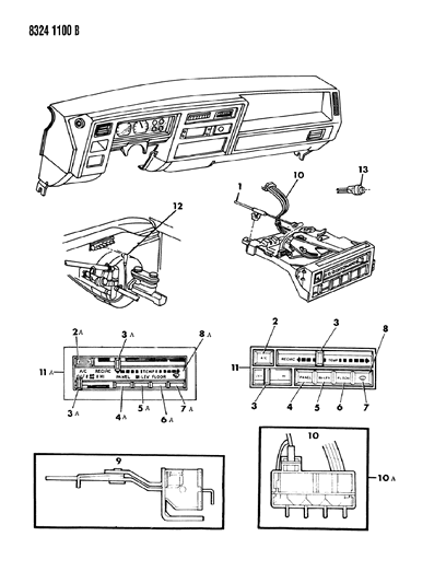 1988 Dodge Dakota Housing-Switch Lever Assembly A/C (Blk) Diagram for 4432512