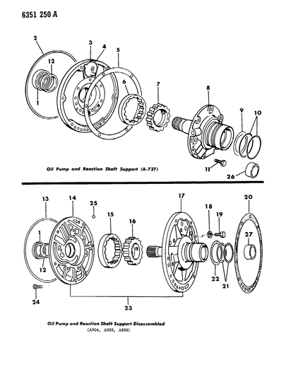 1986 Dodge Ramcharger Oil Pump With Reaction Shaft Diagram
