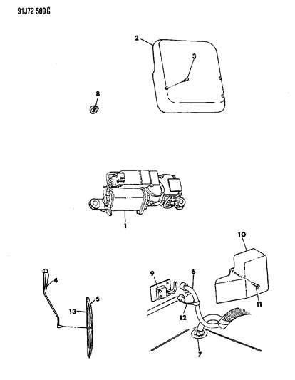 1993 Jeep Wrangler Rear Wiper System Diagram