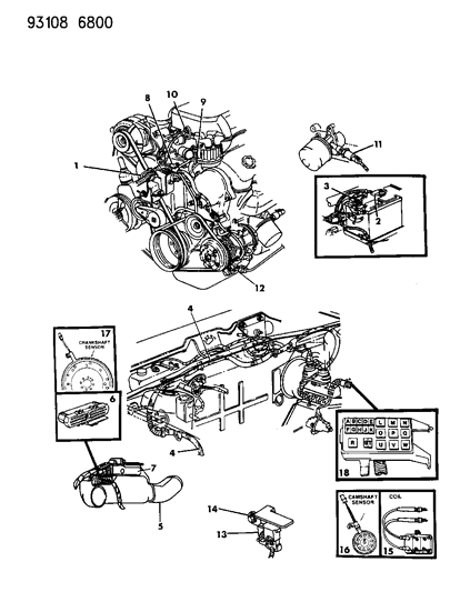 1993 Dodge Dynasty Switch And Sending Unit, Exc. Turbo (Use Insul 4439081) Diagram for 4687813