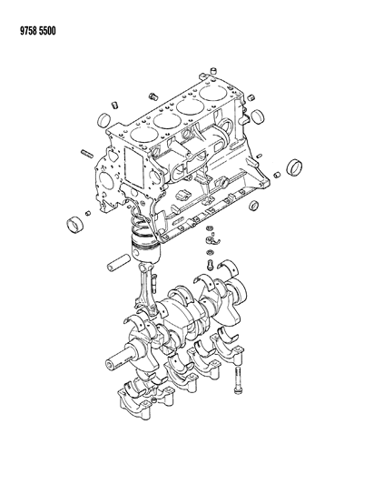 1989 Chrysler Conquest Engine, Short Diagram