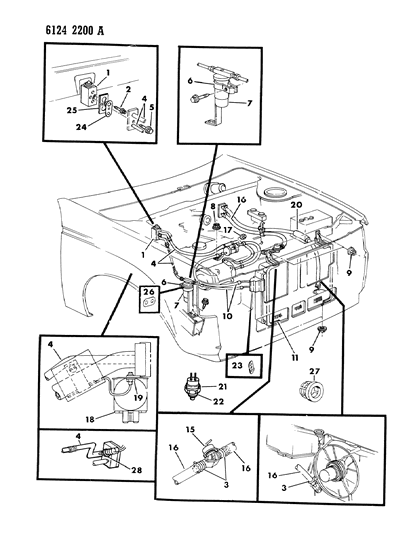 1986 Dodge Daytona Plumbing - A/C & Heater Diagram