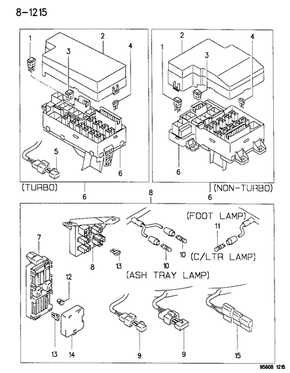 1995 Chrysler Sebring Wiring - Engine, Attaching Parts - Relay Boxes Diagram
