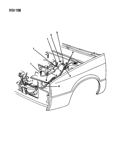 1989 Dodge Aries Plumbing - Heater Diagram