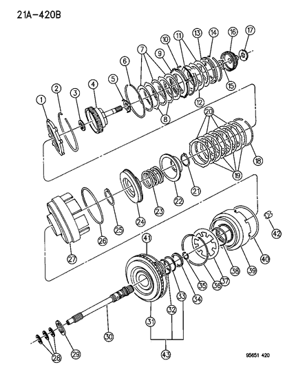 1996 Chrysler Sebring Clutch & Input Shaft Diagram