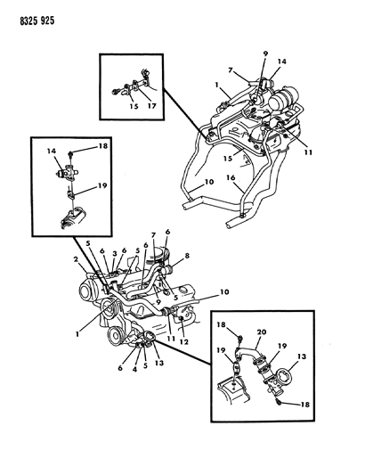 1989 Dodge Ram Van Valve,Air Switch and Relief Diagram for 4227671