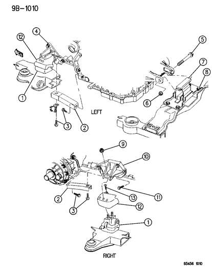 1994 Chrysler LHS Engine Mounts Diagram 1