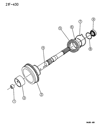 1996 Jeep Grand Cherokee Output Shaft - Automatic Transmission Diagram 2