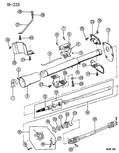 1994 Jeep Wrangler Housing - Steering Column Lower Diagram 3