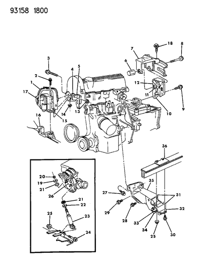 1993 Dodge Daytona Engine Mounting Diagram 1