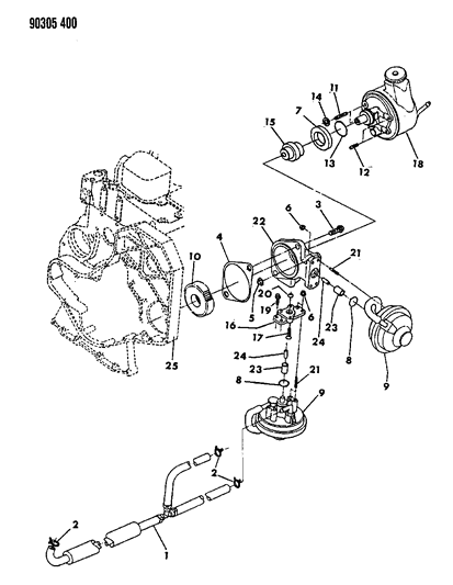 1991 Dodge D150 Vacuum Pump - Brake Diagram 2