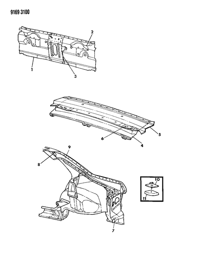 1989 Dodge Shadow Liftgate Opening Panel Diagram